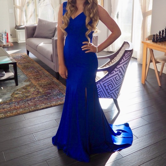 Long Prom /evening/ formal gown royal blue - Picture 8 of 8